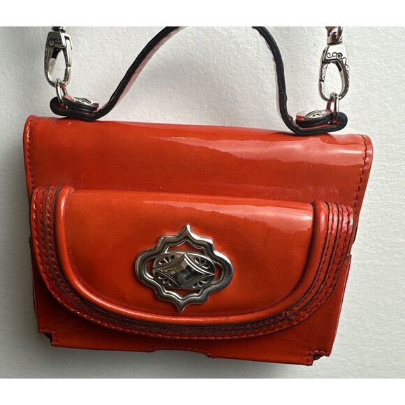 Brighton Mini Handle Bag Removable Crossbody Strap Patent Leather Red Rare - Picture 3 of 13